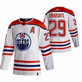 Edmonton Oilers 29 Leon Draisaitl White Adidas 2020-21 Reverse Retro Alternate Jersey Dzhi,baseball caps,new era cap wholesale,wholesale hats